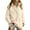 Beige, variant on SHEWIN Sweatshirt for Women Oversized Casual Long Sleeve Quarter Button Henley Neck Pullover Tops Fall Winter Fleece Lining Outfits Clothes