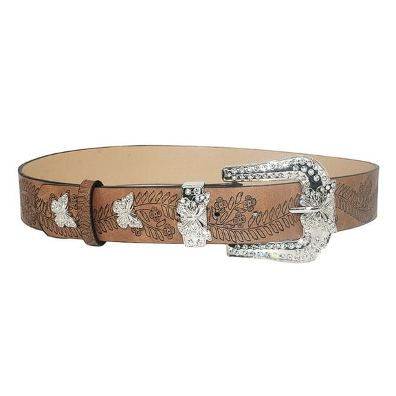 ✪ Rhinestones Belt Decorative Waist Belt Butterfly Leathers Belts for Womens Jeans