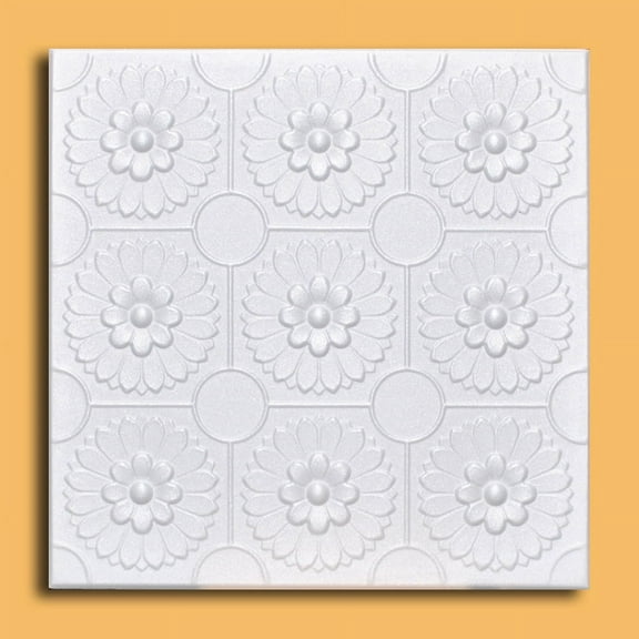 White Styrofoam Ceiling Tile Odessa (Case of 40 Tiles) - same as Sunflowers and R136