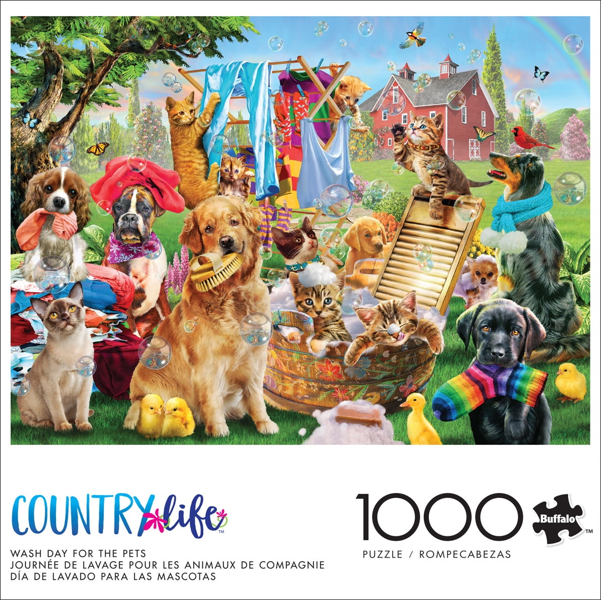 Buffalo Games Country Life 1000-Piece Interlocking 26.75 x 19.75-Inch Jigsaw Puzzle Assortment for Adults Ages 14+ (Styles May Vary)