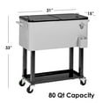 Clevr 80 Quart Quart Rolling Cooler Ice Chest Patio Outdoor Picnic