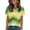 #202-Green, variant on Taylonsss Women's Vintage Gradient Printed Round Neck Short Sleeve T-Shirt Casual Sports Top for Fitness and Daily Wear Comfortable Stretch Breathable Fabric for Spring Summer