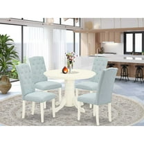 East West Furniture Dining Room Set Linen White, SHCE5-WHI-15