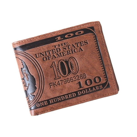 WMW - Men Wallet US 100 Dollar PU Leather ID Card Holder Bifold Billfold Inside Zipper,100DMW ...