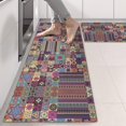 thumbnail image 2 of Kitchen Rugs Sets Of 2,Multicolor Ethnic Patchwork Pattern Anti Fatigue Kitchen Mat Rugs Non Slip Washable,Decorative Kitchen Floor Mats for Kitchen,Sink,Laundry,17"X47", 2 of 5