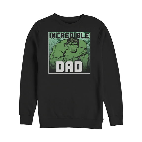 Men's Marvel Father's Day Hulk Incredible Dad  Sweatshirt Black X Large