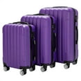 thumbnail image 3 of MINKUROW 3-in-1 Multifunctional Large Capacity Traveling Storage Suitcase Luggage Set Purple, 3 of 5