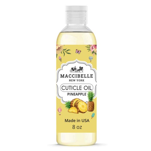 Maccibelle Aceite para cutículas para uñas Tamaño de recambio para cutículas secas y agrietadas (8 onzas de piña)