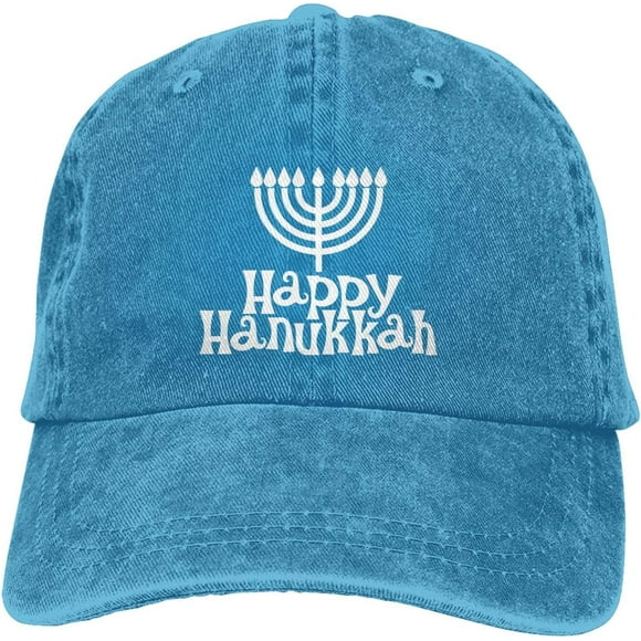 Hanukkah Jewish Funny Hat Adjustable Denim Baseball Cap Black Dad Hat Men Women