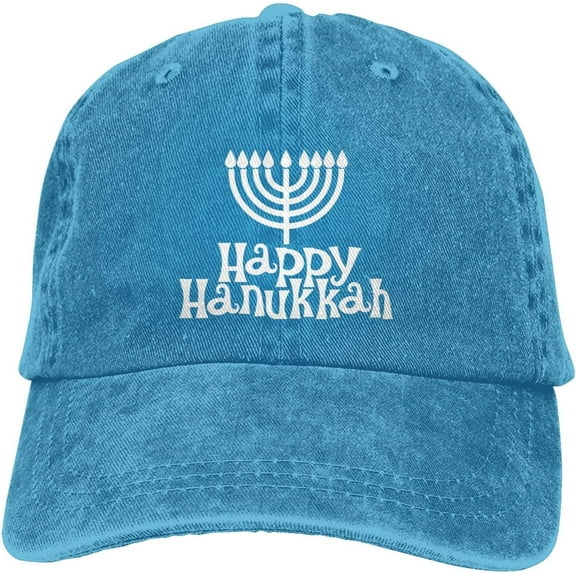 Hanukkah Jewish Funny Hat Adjustable Denim Baseball Cap Black Dad Hat Men Women