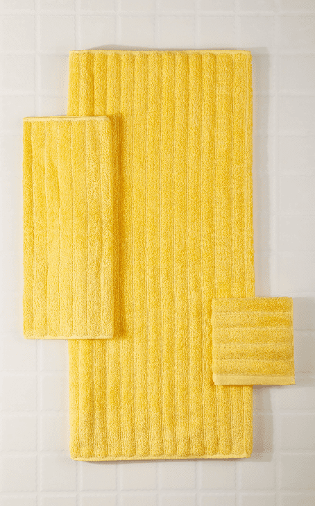 Mainstays Performance Textured Bath Towel, 54" x 30", Sunray Yellow