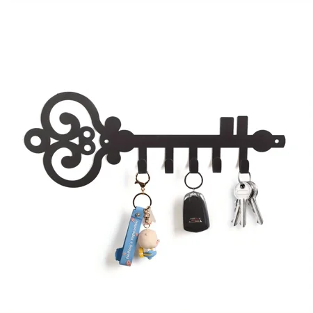 Key Storage Row Hooks for Wall Decorative Wall Mounted Key Holder Black Metal Key Organizer Rack Hook for wall