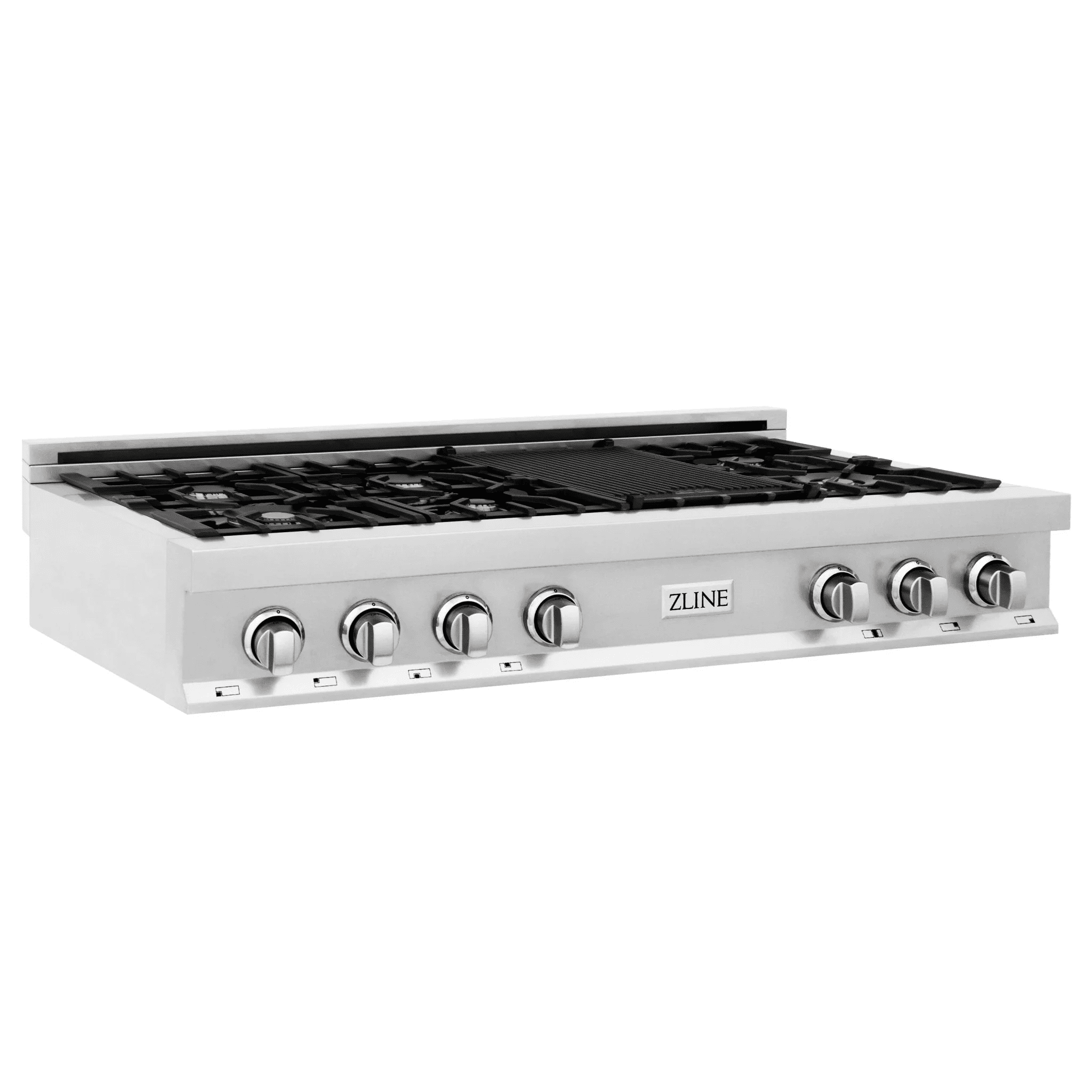 ZLINE 48" Porcelain Gas Stovetop with 7 Gas Brass Burners and Griddle (RT-BR-GR-48)