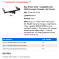 thumbnail image 2 of Rear Trailer Hitch - Compatible with 2007 Chevy Silverado 1500 Classic, 2 of 4