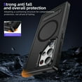 thumbnail image 6 of Strong Magnetic & Seamless Stand Designed for Samsung Galaxy S25 Ultra Case, Compatible with MagSafe, for S25 Ultra Phone Case, Ultra Slim Frosted Matte Non Slip Drop Protection, Black+Black, 6 of 7