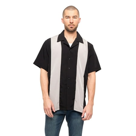 G-Style USA Men's Two Tone Retro Button Down Bowling Shirts