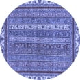 thumbnail image 1 of Ahgly Company Indoor Round Abstract Blue Modern Area Rugs, 4' Round, 1 of 4