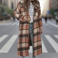 thumbnail image 5 of RQYYD Womens Plaid Shacket Jacket Long Corduroy Shirt Casual Lapel Button Down Flannel Trench Coats, 5 of 6