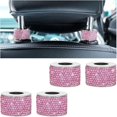 thumbnail image 1 of wonima02 4PCS Crystal Rhinestone Bling Car Headrest Collars, Automotive Magnetic Attraction Design Head Rest Collars, Vehicle Interior Rings Decor Charm Accessories for Women Girls (Pink), 1 of 1