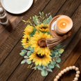 thumbnail image 3 of Sunflower Table Runner 70 Inches, Summer Botanical Yellow Floral Brown Wooden Bed Runner Dresser Scarves Tabletop for Indoor Outdoor Parties/Ceremony/Banquet, 13" x 70", 3 of 9