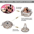 thumbnail image 2 of Leopard Full Print Drawstring Cosmetic & Makeup Bag – Large Portable Makeup Organizer with Inner Zipper Pocket & Mesh Compartment, Travel Toiletry Bag for Women, 2 of 5