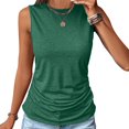 thumbnail image 2 of ibiyuan Workout Tops for Women Racerback Sleeveless Summer Athletic Tank Tops Open Back T-Shirt Tops for Athletic Running Tennis Yoga Loose Fit Racerback Breathable Tee,Green, 2 of 9