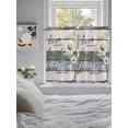 thumbnail image 4 of White Green Blue Tier Curtains 45 Inches Long, Vintage Wooden Rustic White Daisy Floral Window Treatment Curtain Drapes, Window Half Privacy Curtains for Bedroom Bathroom, 42"x45", 2 Panels, 4 of 7