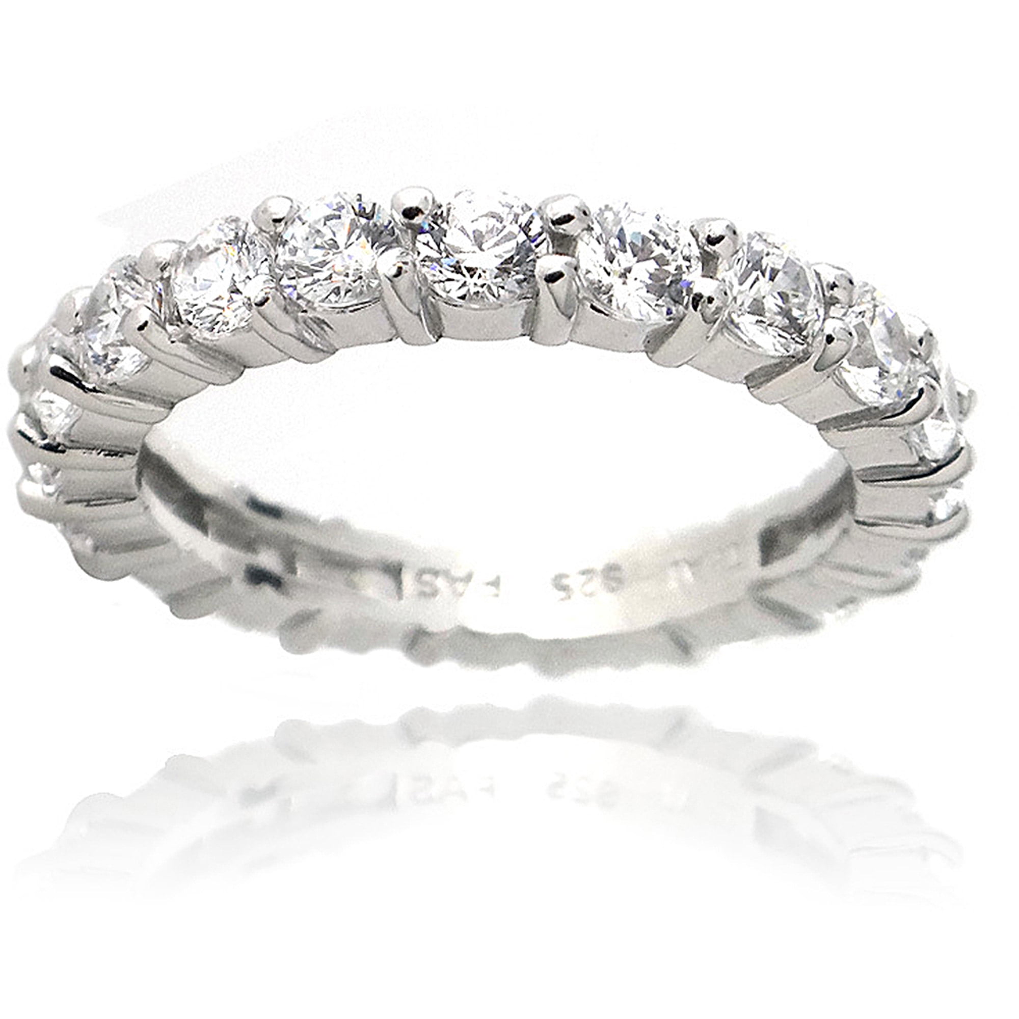 ONLINE Zirconia Ice Swarovski Zirconia Sterling Silver Eternity Ring Band