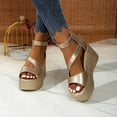 thumbnail image 6 of Mostsola Sandals for Women 2025 Platform Wedges Heels Trendy Strappy Pumps Shoes with Zipper, 6 of 6