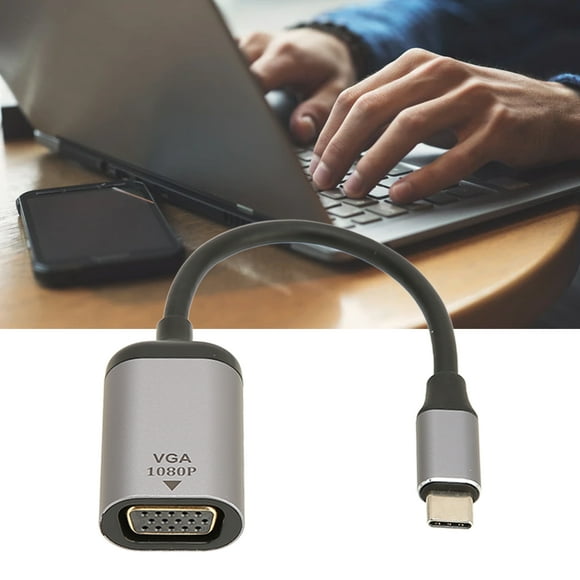Type C To VGA Adapter, Easy Connection Aluminium Alloy USB C To VGA Adapter  for Laptop