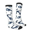 thumbnail image 3 of Haiem Navy Blue Anchor Socks, Funny Novelty Crazy Design Cotton Socks Sports Socks Knee High Socks For Men, Women,1Pairs - Gift For Working Friends, 3 of 9