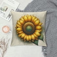 thumbnail image 2 of Leisuo  Sunflower Throw Pillow Cover Vintage Sunflower with Retro Design Decorative Rectangular Pillowcase for Sofa and Bed Couch, 2 of 5