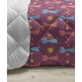 thumbnail image 3 of Argyle Down Alternative Comforter, Geometric Rhombus Forms Tulip and Daisy Blooms Hearts Diamond Pattern, Microfiber Quilt for All Season, 5 Sizes, Dark Purple Multicolor, by Ambesonne, 3 of 3