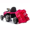 thumbnail image 5 of 24V Kids Ride on Tractor with Remote Control, Dual Motors Electric Battery Powered Motorized Vehicle w/ Trailer, Bluetooth Music, Outdoor Toys, Pink, 5 of 9