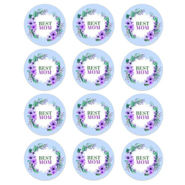 4.5cm Mother's Day Self-adhesive Stickers Gift Box Bag Seal Labels Moms Birthday for Mom Stickers DIY Decorative Party48pcs Gao Jinjia LED