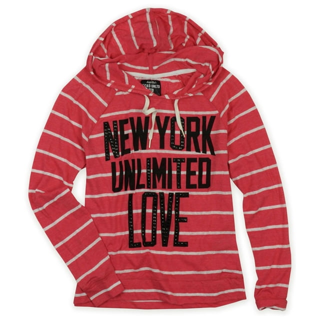 Ecko Unltd. T-Shirt à Rayures Popover pour Femmes, Rouge, Petit