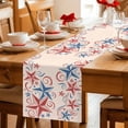 thumbnail image 5 of American Star Table Runner 70 Inches, Blue Red Patriotic 4th of July Classic Tan Bed Runner Dresser Scarves Tabletop for Indoor Outdoor Parties/Ceremony/Banquet, 13" x 70", 5 of 9