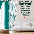 thumbnail image 3 of Sapphire Home Complete Window Sheer Two Tone Curtain Panel Set w/Valance and Tiebacks Multicolor Curtains for Bedroom and Living Room 4-Piece Set Window Curtain Panels 95 inches Turq Blossom and Turq, 3 of 7