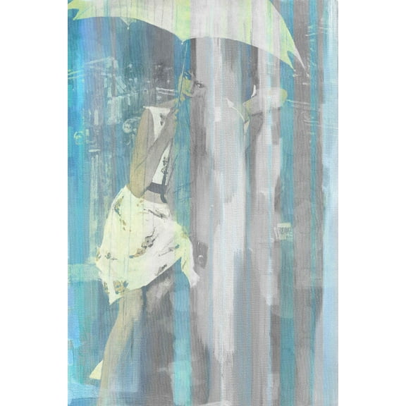Parvez Taj Pt-Sepfash-72-C-45 45" X 30" "Umbrella" Art Print On Stretched Canvas