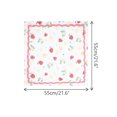 thumbnail image 3 of INSPIRE CHIC Women's Floral Printed Cotton Blended Scarves, 21.7" Small Square Flowers Headscarf Neckerchief Lemon Strawberry, 3 of 5