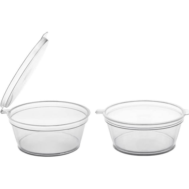200 PCS - 1 OZ Clear Diposable Plastic Jello Shot Cups with Lids, Small Plastic Containers with Lids, Small Mini Containers for Portion Controll, Jello Shot, Condiment Cups, Dipping Sauce