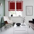 thumbnail image 4 of Red Geometric Kitchen Curtains Small Short 39 Inch Length, Country Farm Traditional Chinese Tile Grommet Top Bedroom Living Room Curtains, Light Filtering Cafe Curtain Drapes 2 Panels Set 55''x39'', 4 of 9