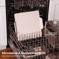 thumbnail image 3 of Thyme & Table 15-Inch Square Ceramic Baking Stone with Handles - White Ribbed, 3 of 10