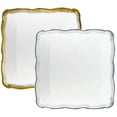 thumbnail image 3 of Aristocrat Collection Narrow Serving Trays White & Gold 12" X 12": Qty 100, 3 of 3