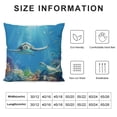thumbnail image 5 of Autua Sea Turtle Graphic Decorative Cushion Throw Pillow Cover for Home Couch Living Room Bed Sofa - Short Plush Material, Pack of 1, All Year Round Use 12x12in, 5 of 5