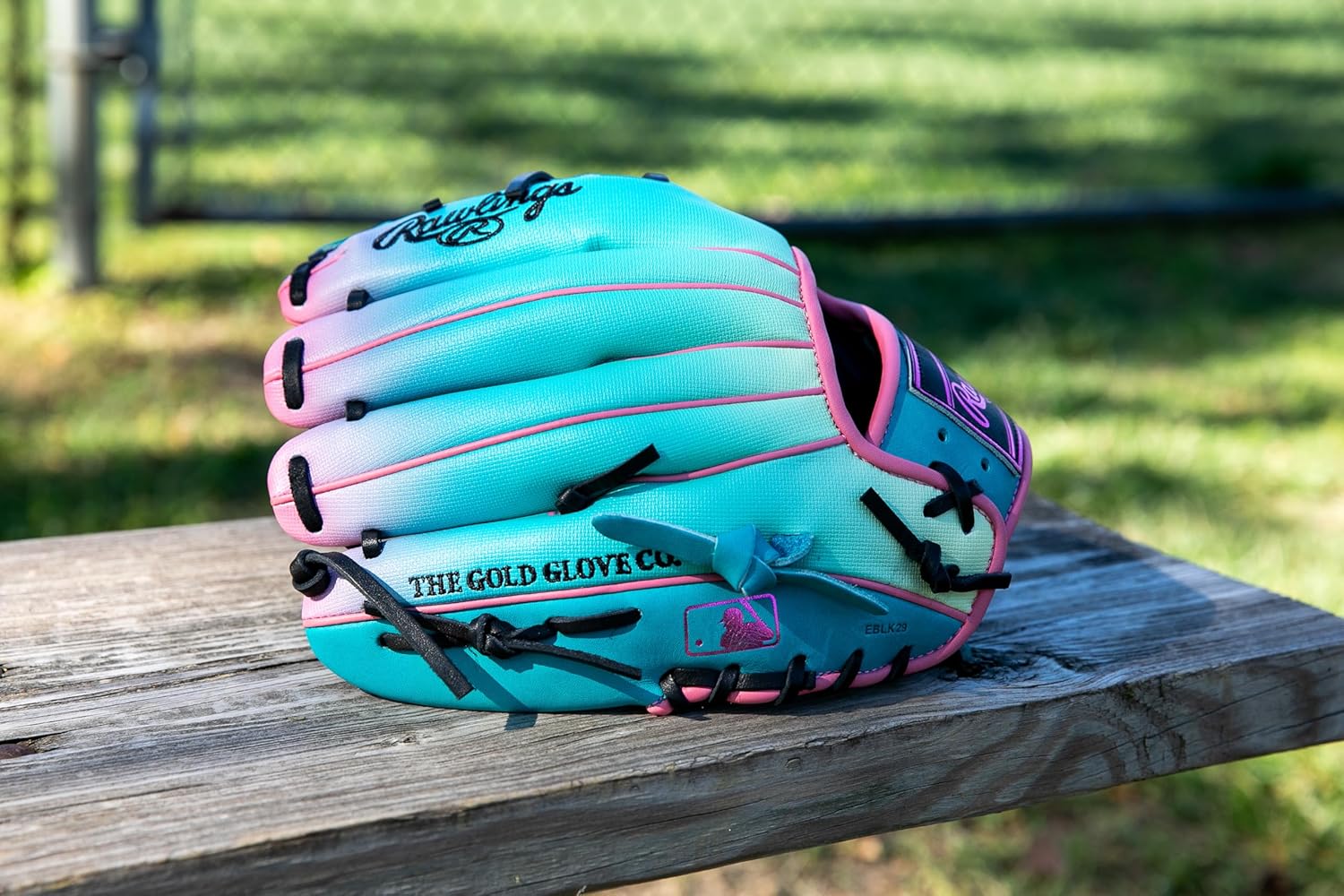 Rawlings | Heart of The Hide Baseball Glove | Funburst Series | Right Hand Throw | 11.5" | Infield | Pro I-Web | Teal/Pink/Black