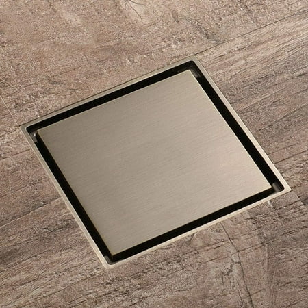 

Odorless Deodorizing Floor Drain with Removable Square Cover & Hair Catcher Antique Brass Bathroom Shower Drain