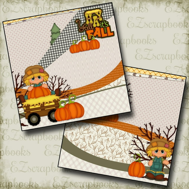 HAY Y'all It's Fall Tapis Non-Photographique - Pages de Scrapbooking Prémontées - Disposition EZ 2270