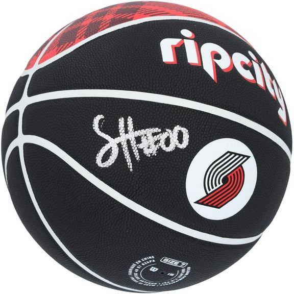 Scoot Henderson Portland Trail Blazers Autographed Wilson Rip City Edition Collectors Basketball - Fanatics Authentic Certified