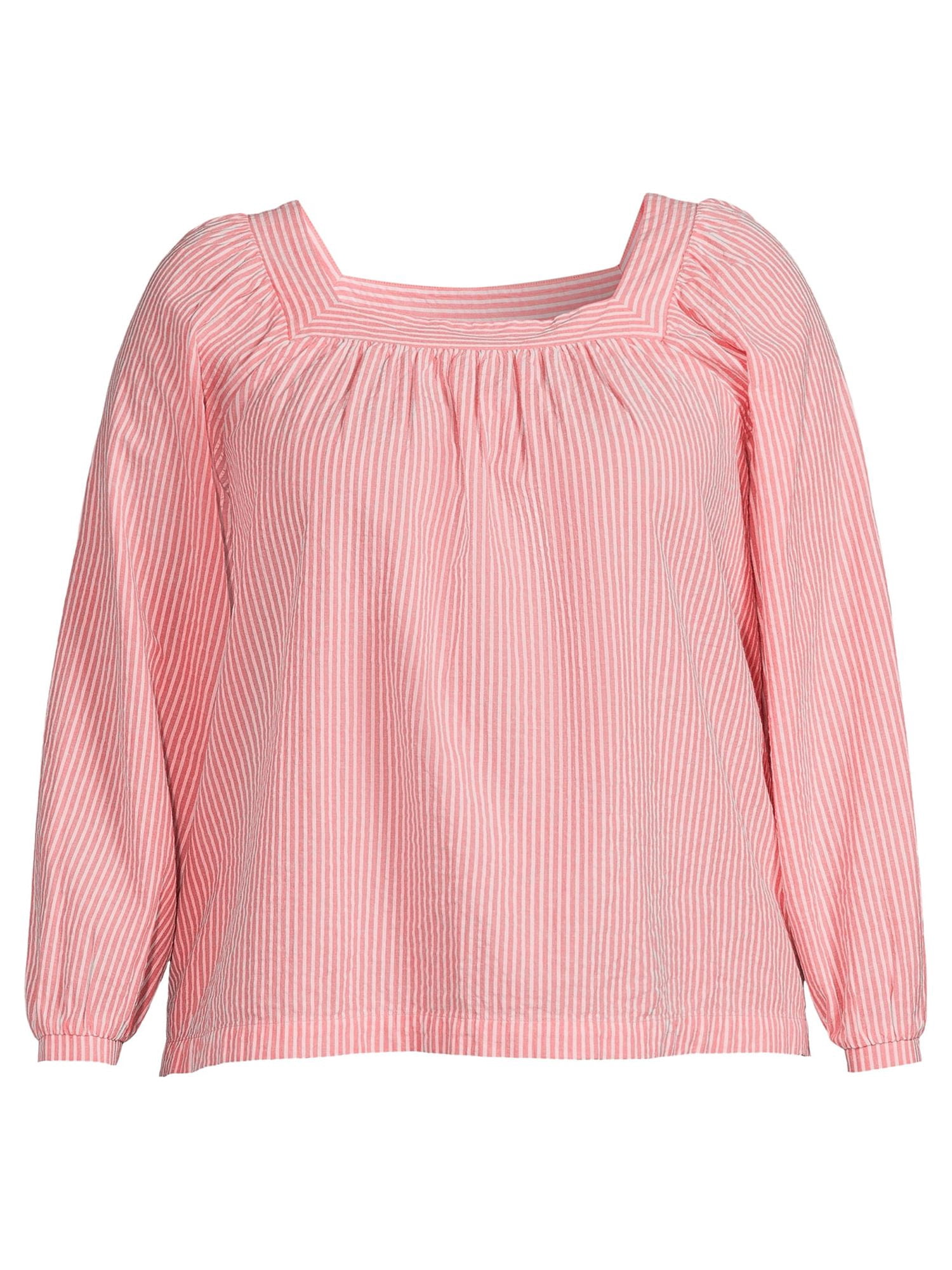 Terra & Sky Women's Plus Size Square Neck Top